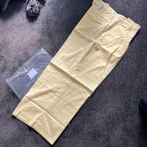 Banana Republic, light yellow wide leg linen pant, brand new w tags